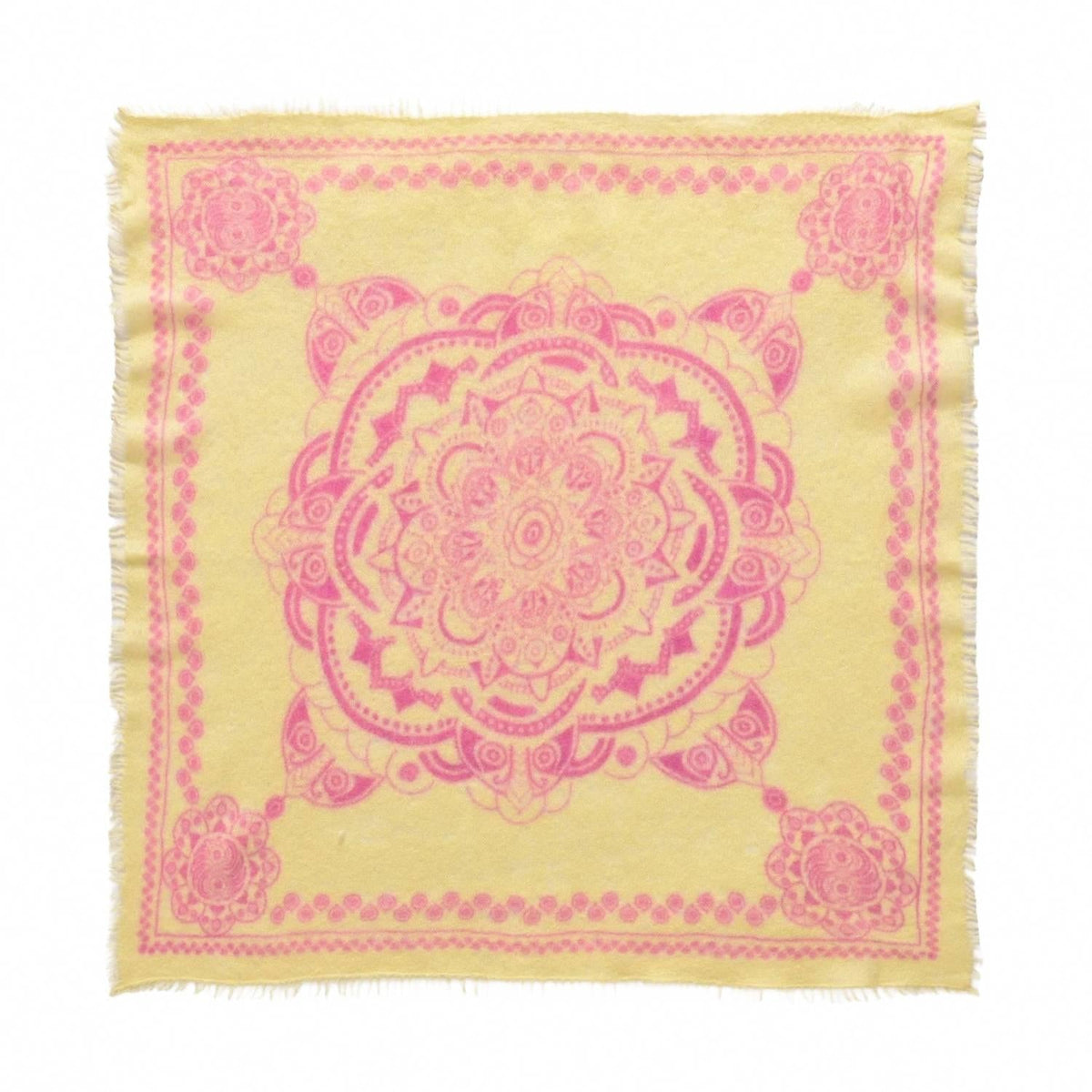 Women's Cashmere Bandana Ornament Scarf In Vitamin C