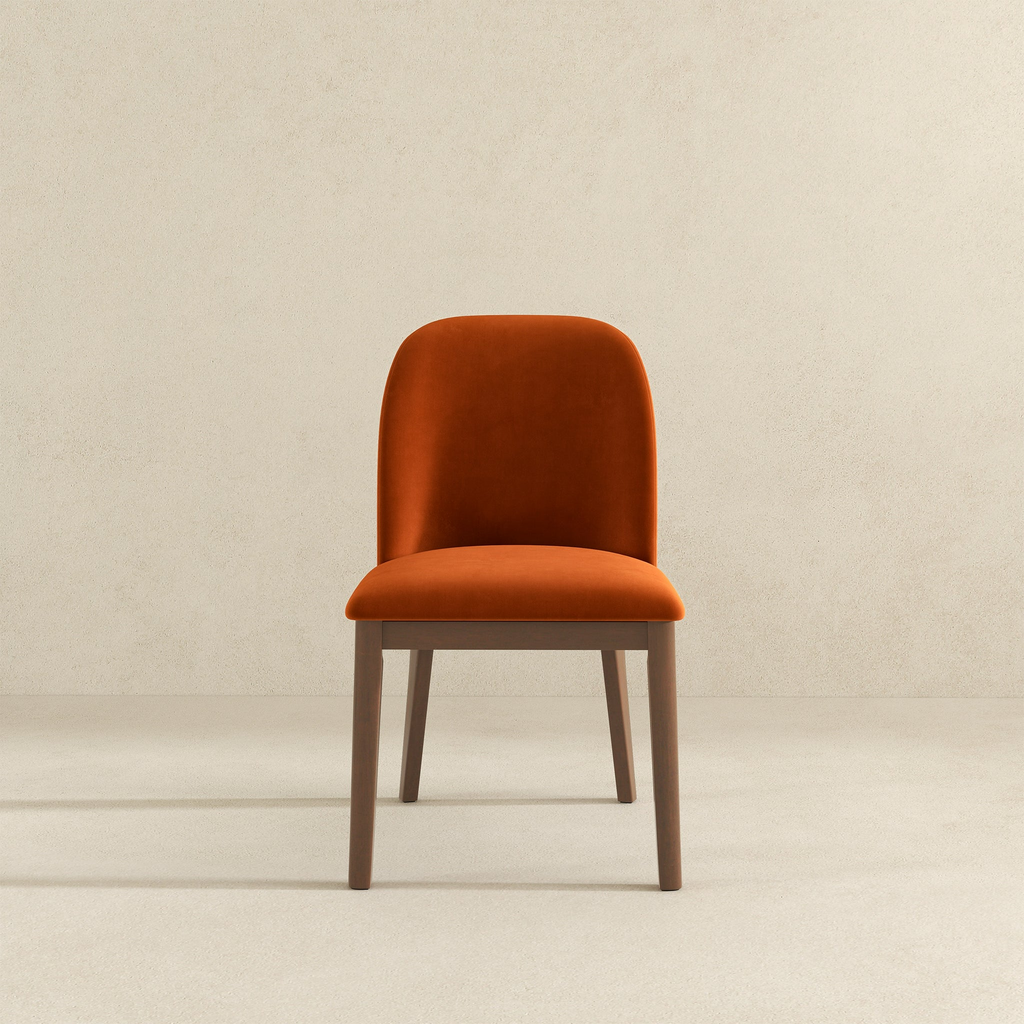 Mid-Century Modern Upholstered Dining Chairs Set of 2