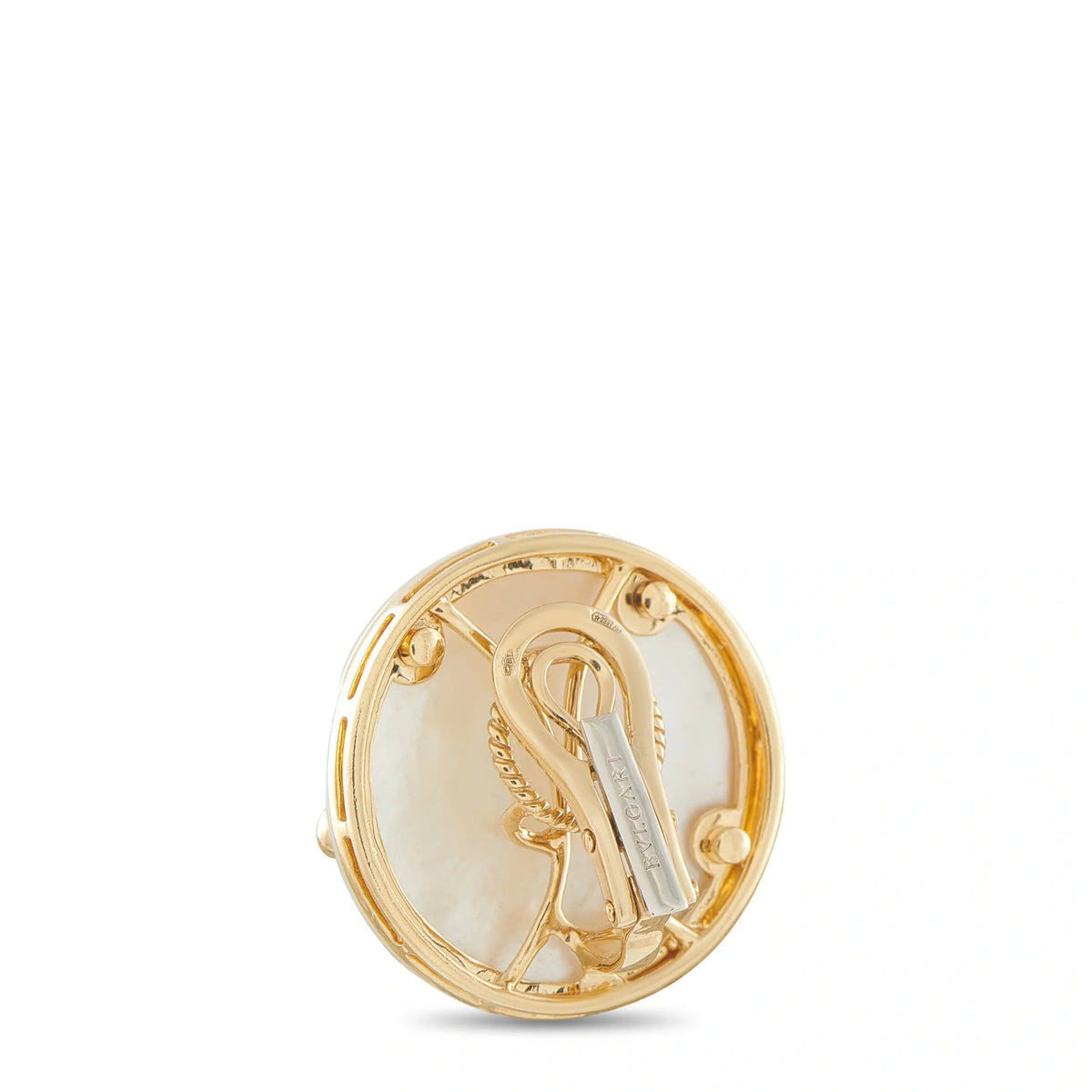 Bvlgari 18K Yellow Gold Mother of Pearl Earrings BV04-072826