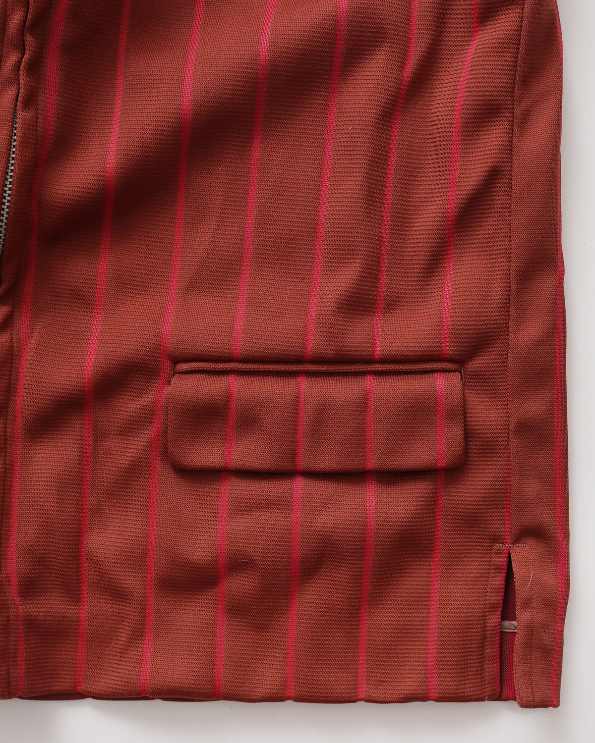 Striped Poly Zip-Up Vest
