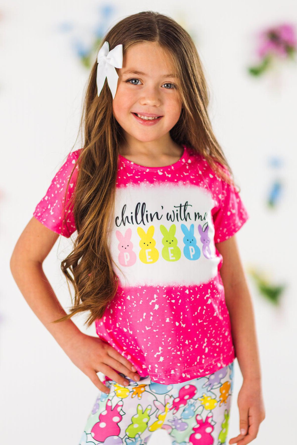 "Chillin' With My Peeps" Pink Bell Bottom Set