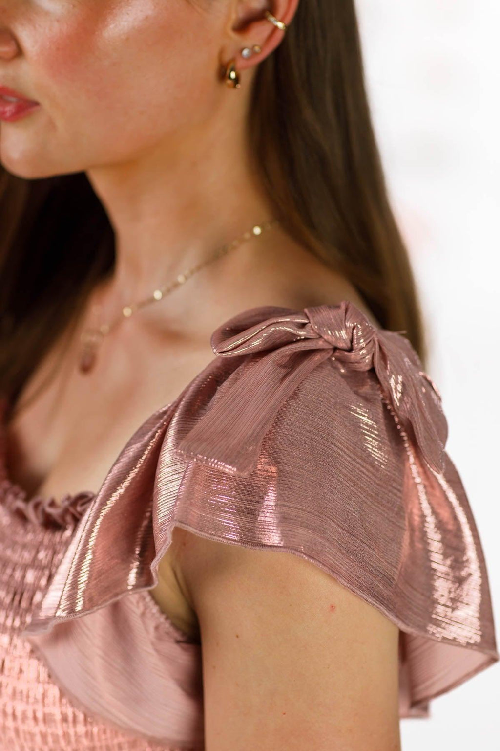 Mom & Me - Metallic Ruffle Dress