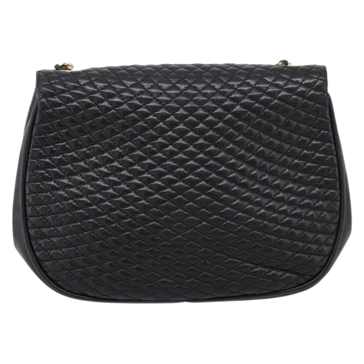 Bally Vintage Chain Quilted Leather Leather Shoulder Bag Bag (Pre-Owned)