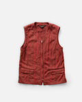 Striped Poly Zip-Up Vest