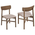 Mid-Century Modern Dining Side Chairs with Walnut Wood Finish