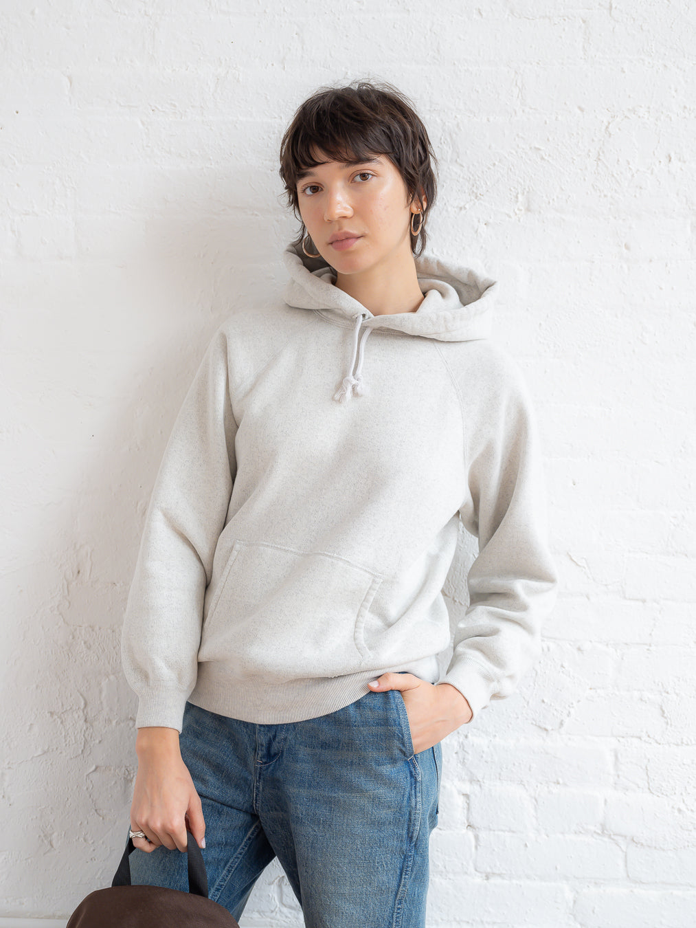 Loopwheel Sweatshirt Hoodie / Gray