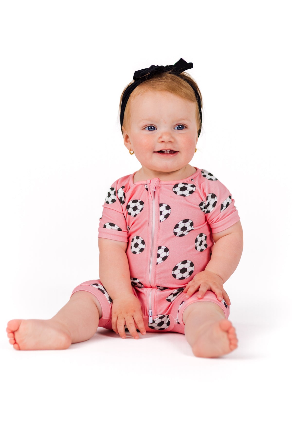 Pink Bamboo Soccer Ball Onesie