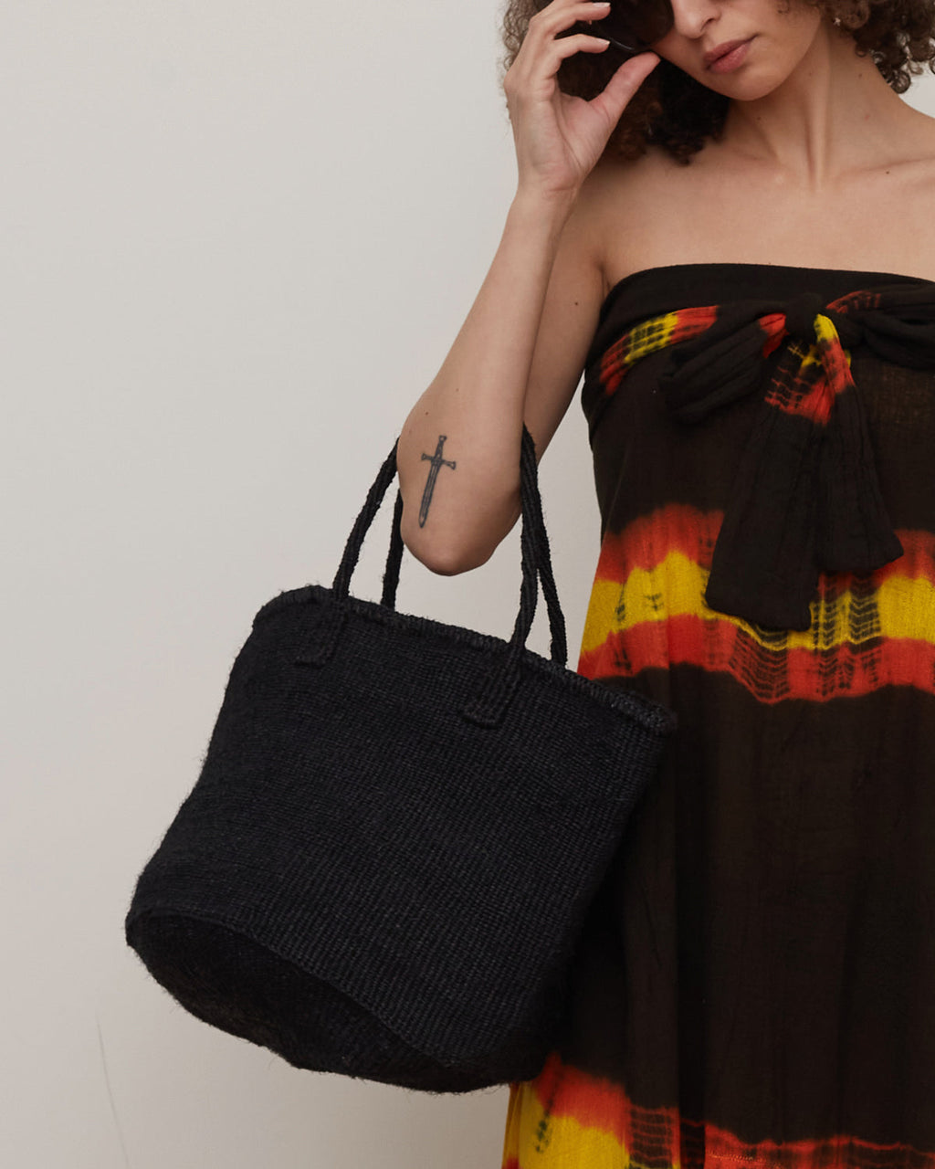 Sisal Hemp Woven Bag / Black