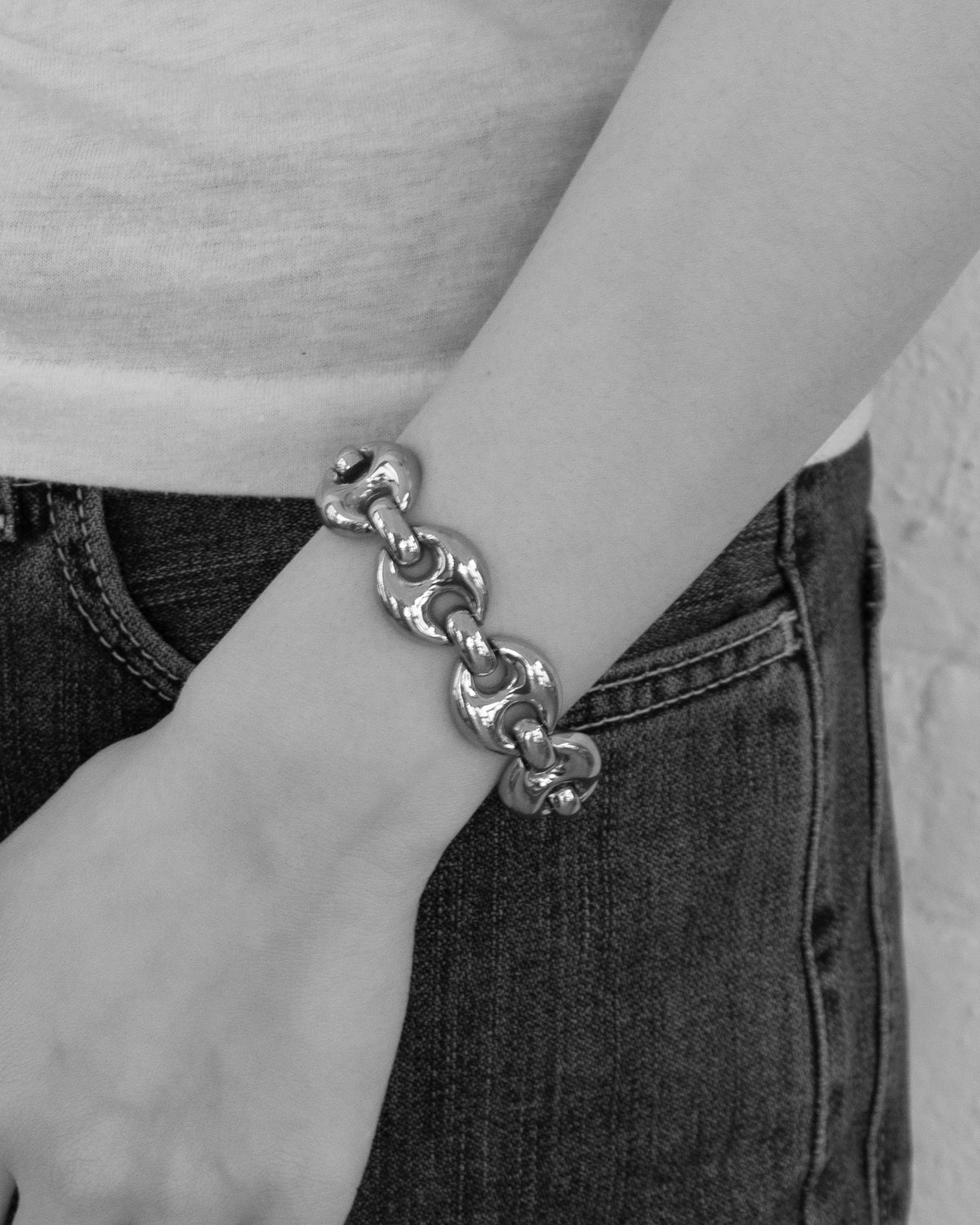 Silver Anchor Chain Bracelet