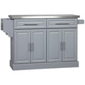 Kitchen Cart with Two Drawers and Dual Cabinets