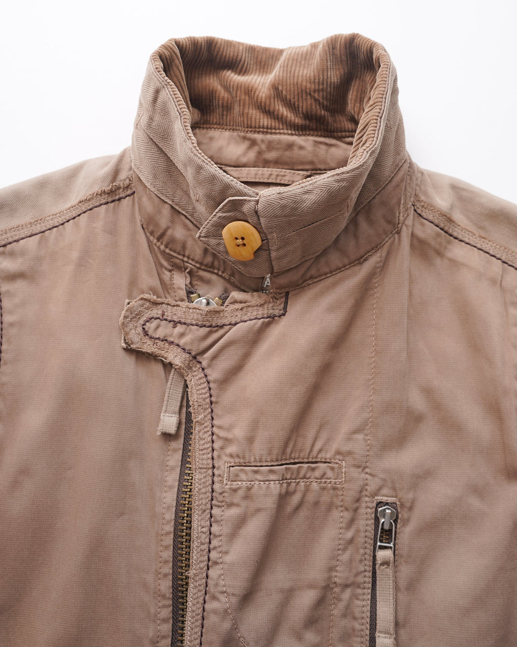 Cord Collar Zip-Up Jacket