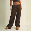 Laura Wide Leg Sweatpants: Chocolate
