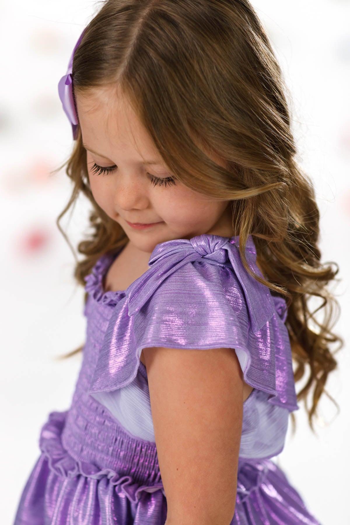 Mom & Me - Metallic Ruffle Dress