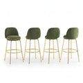 Contemporary Bar Height Stools with Supportive Backrests and Stylish Metal Legs