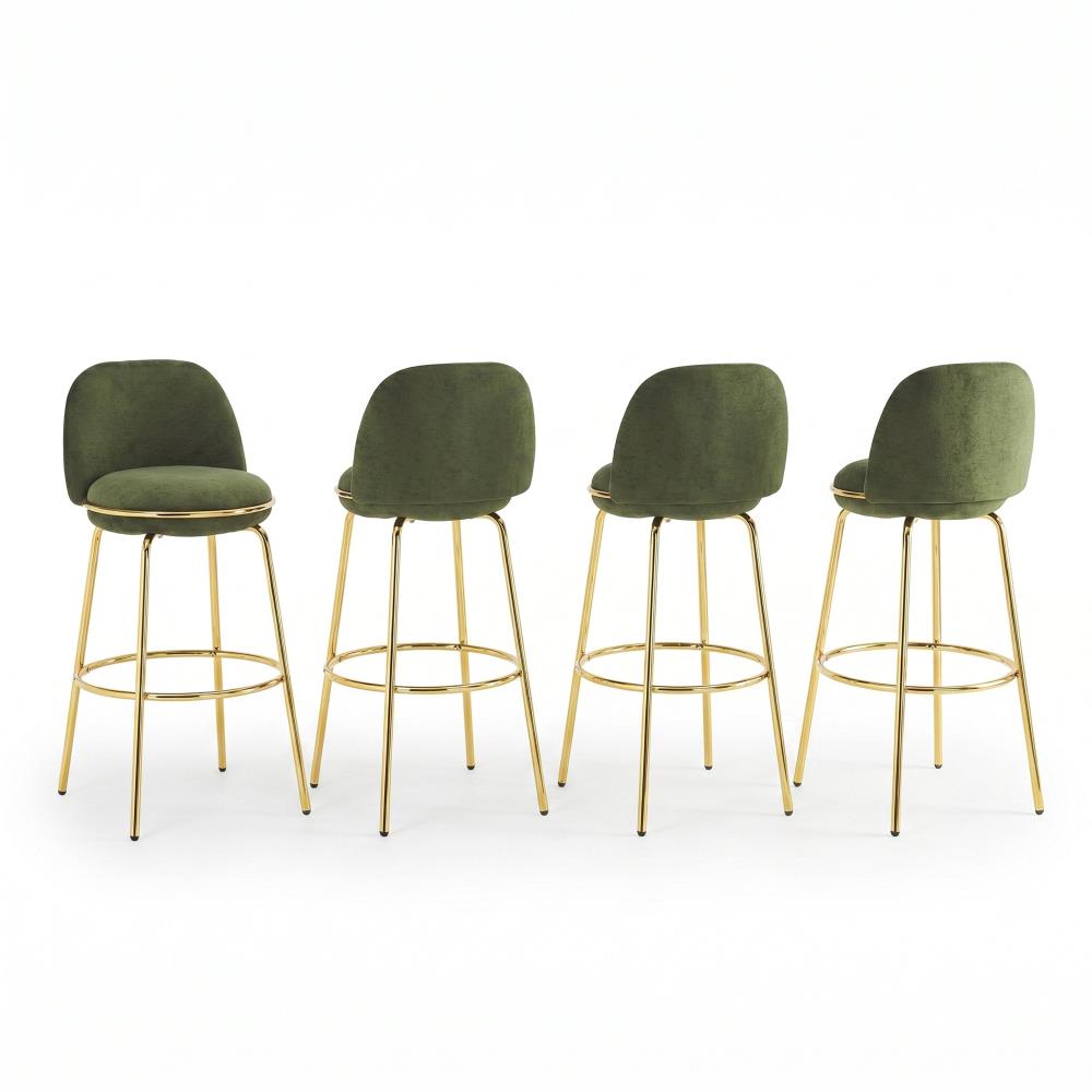 Contemporary Bar Height Stools with Supportive Backrests and Stylish Metal Legs