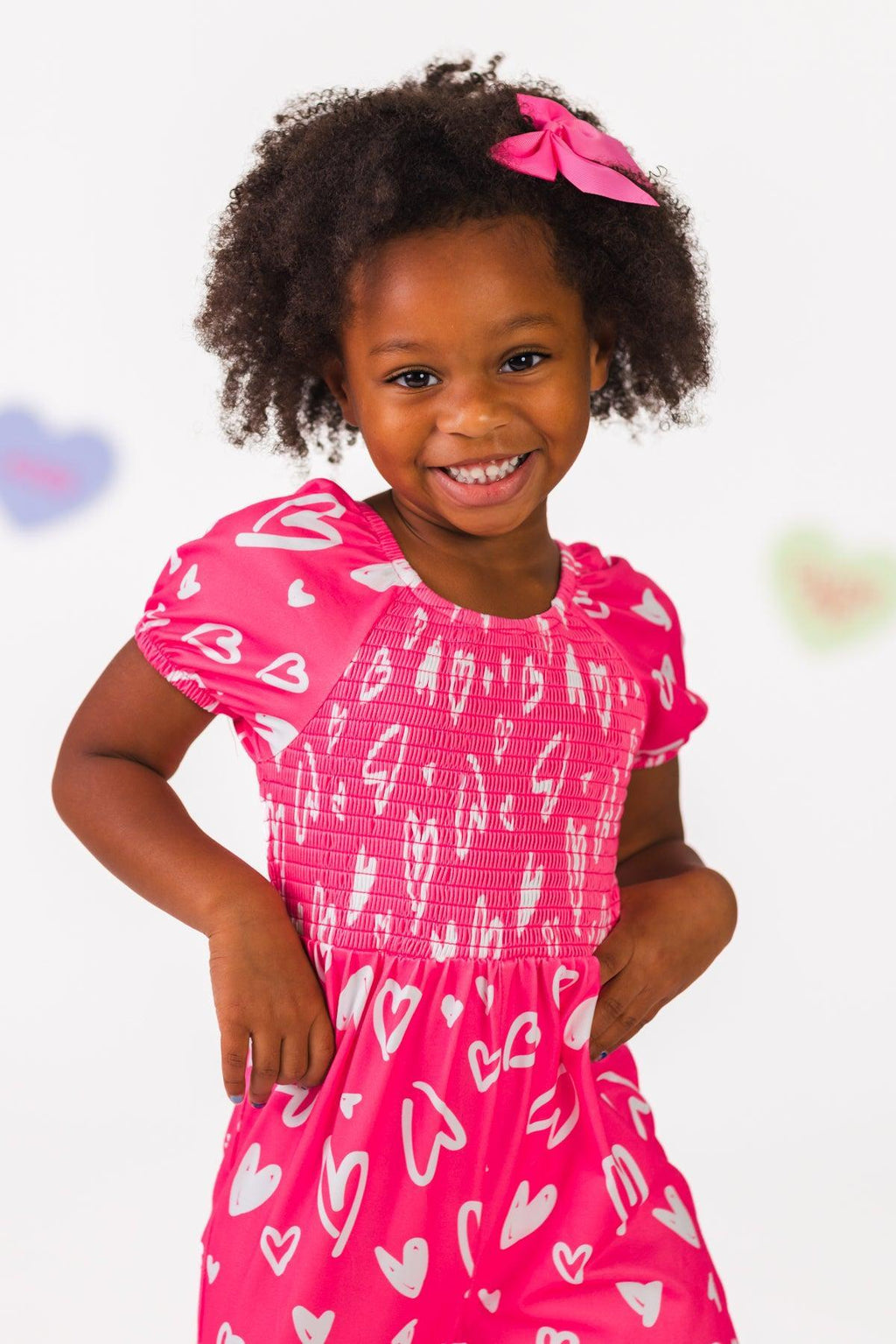 Hot Pink Heart Bell Bottom Jumpsuit