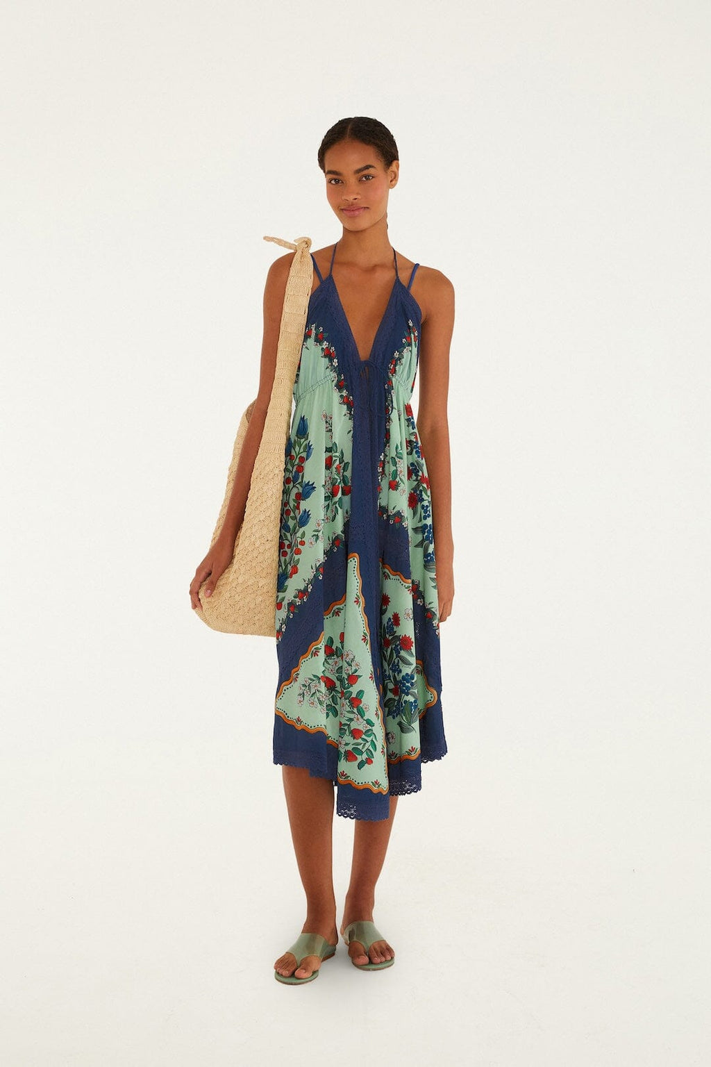 Faded Green Fruit Beauty Maxi Dress