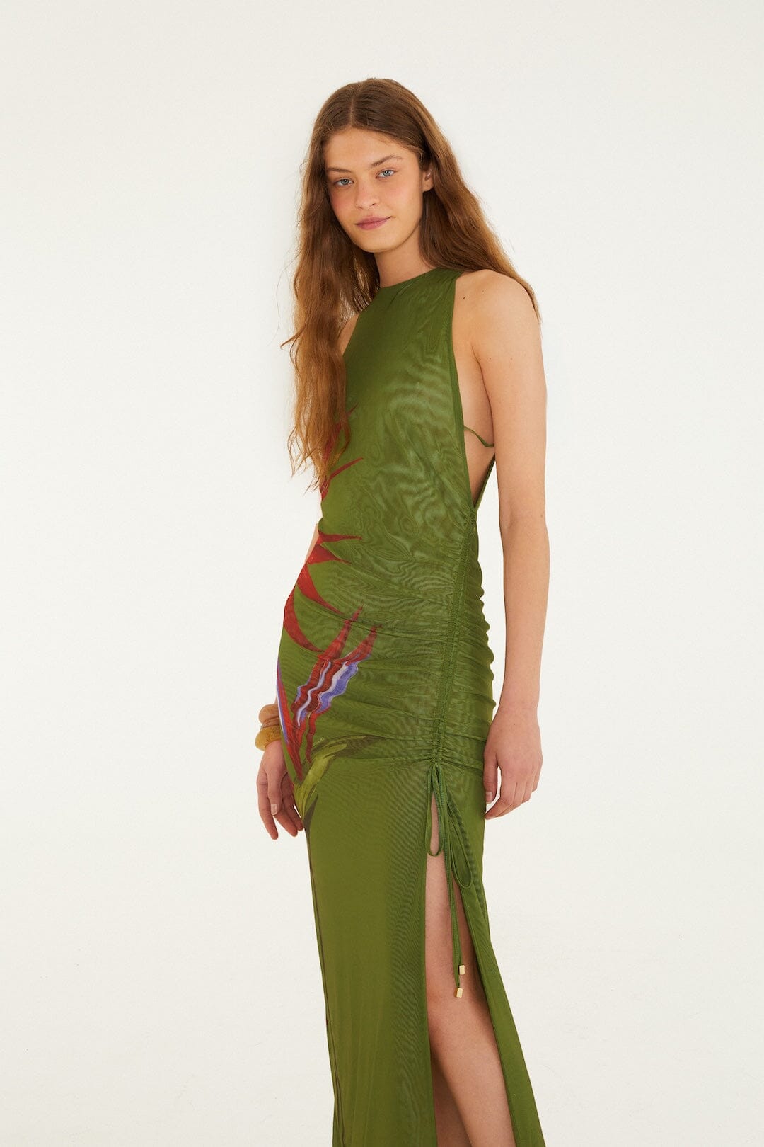 Dark Green Strelitzia Maxi Dress