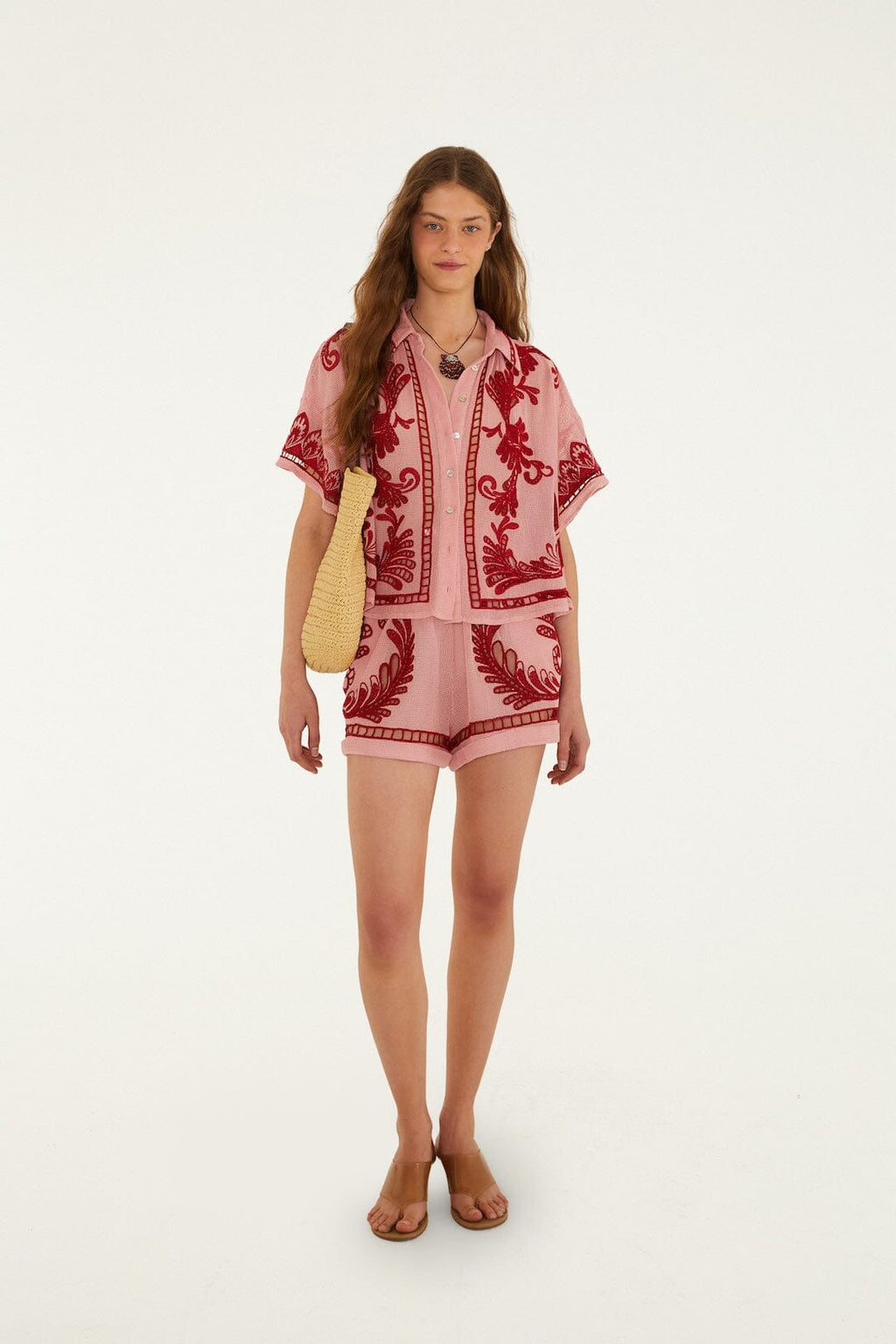 Light Pink Arabesc Shorts