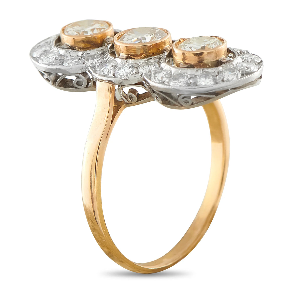 LB Exclusive 14K Rose Gold 1.65ct Diamond Halo Ring MF06-070226