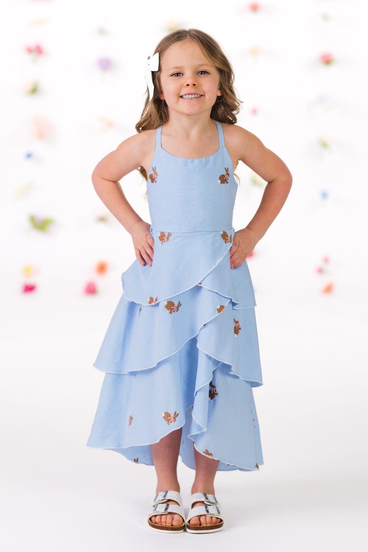 Blue Stripe Bunny Tank Dress