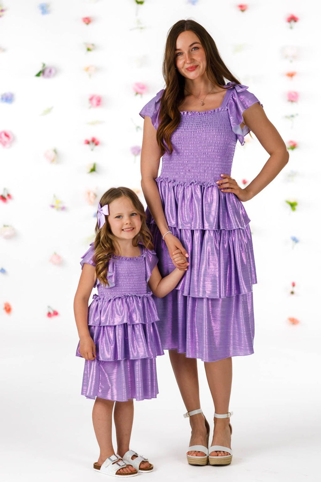 Mom & Me - Metallic Ruffle Dress