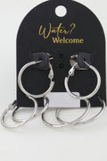 Triple Welcome Hoop Earrings Set