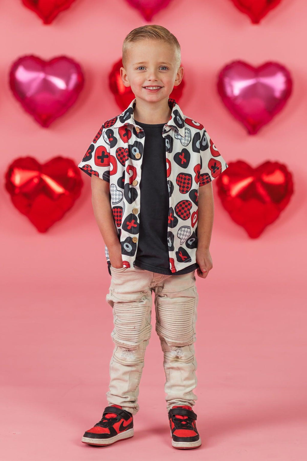 Candy Hearts Button Down Top