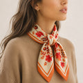Autumn Foliage Acorn Pattern Print Square Scarf