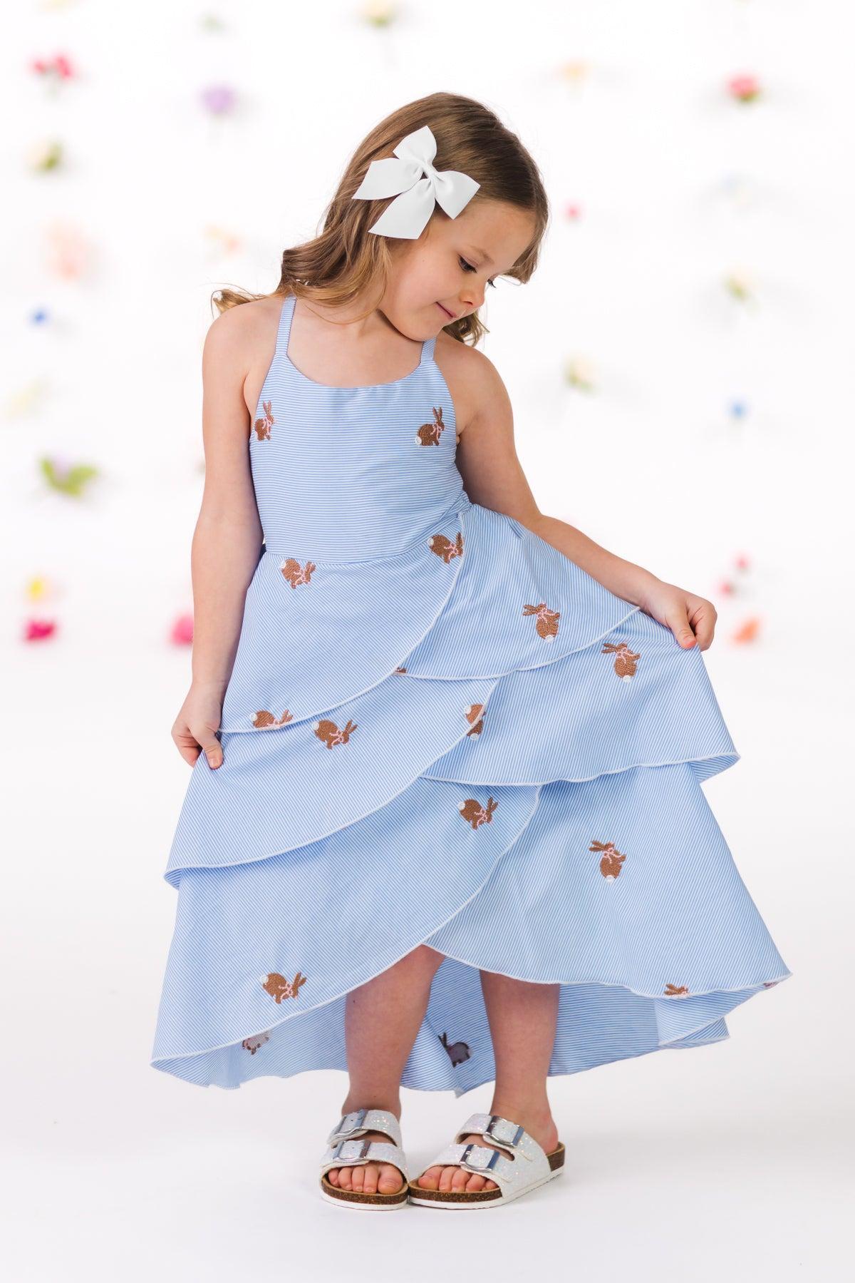Blue Stripe Bunny Tank Dress
