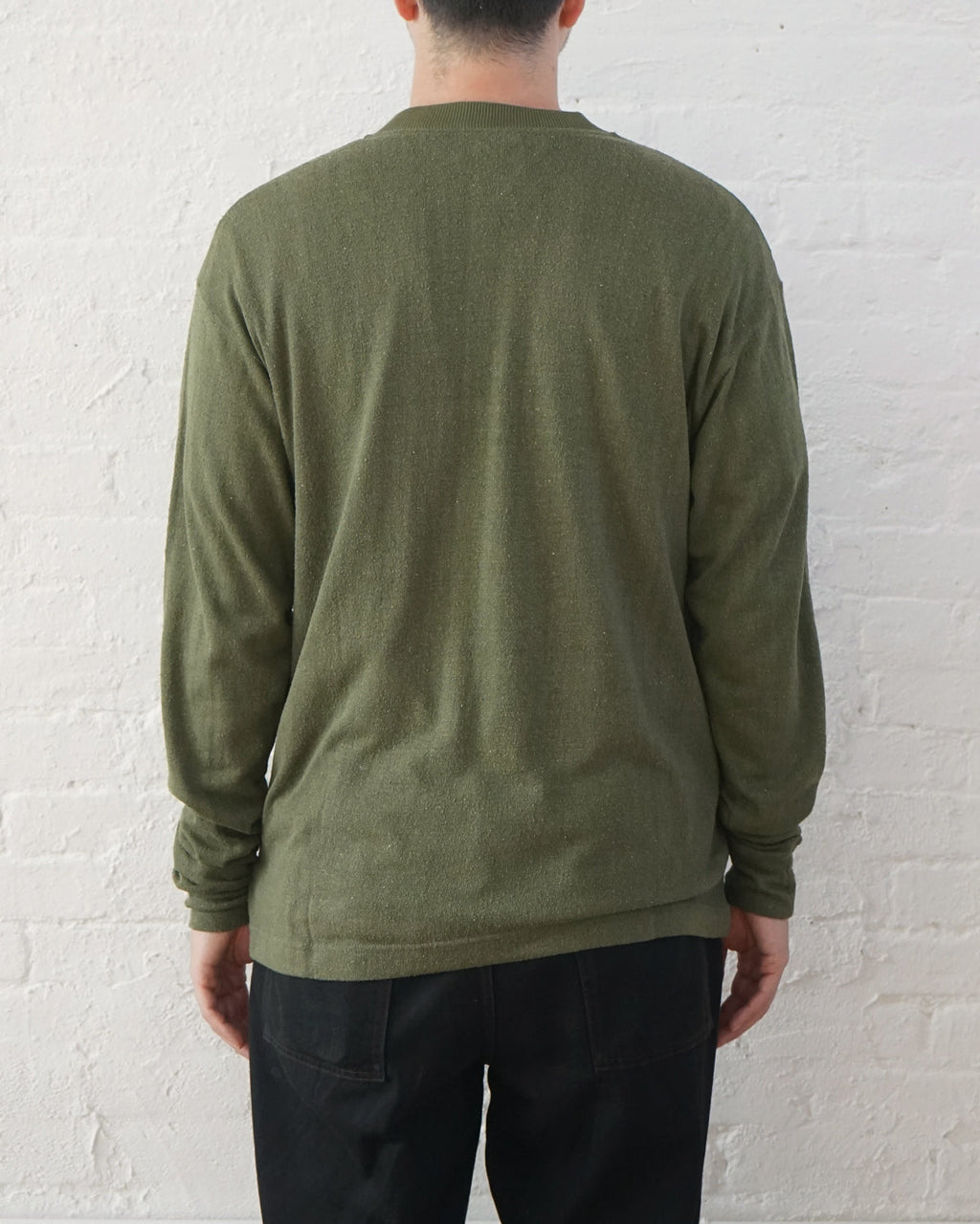 Silk Nep Henry Neck L/S / Green