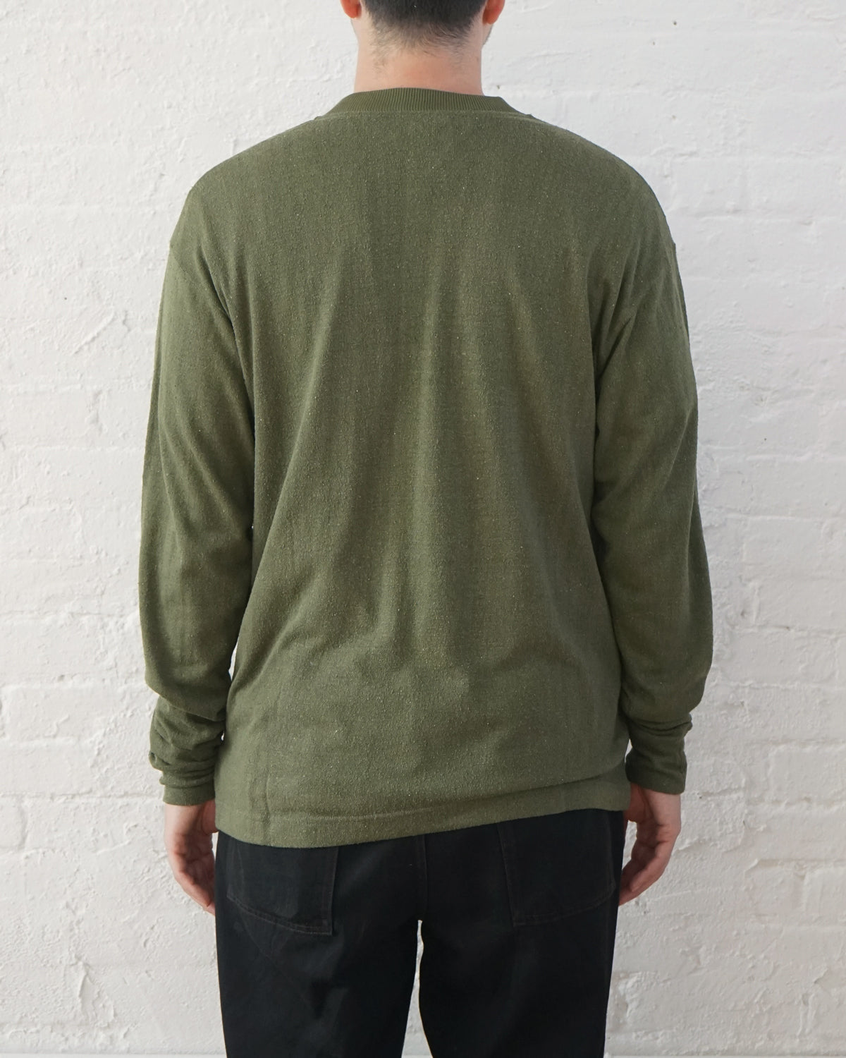 Silk Nep Henry Neck L/S / Green