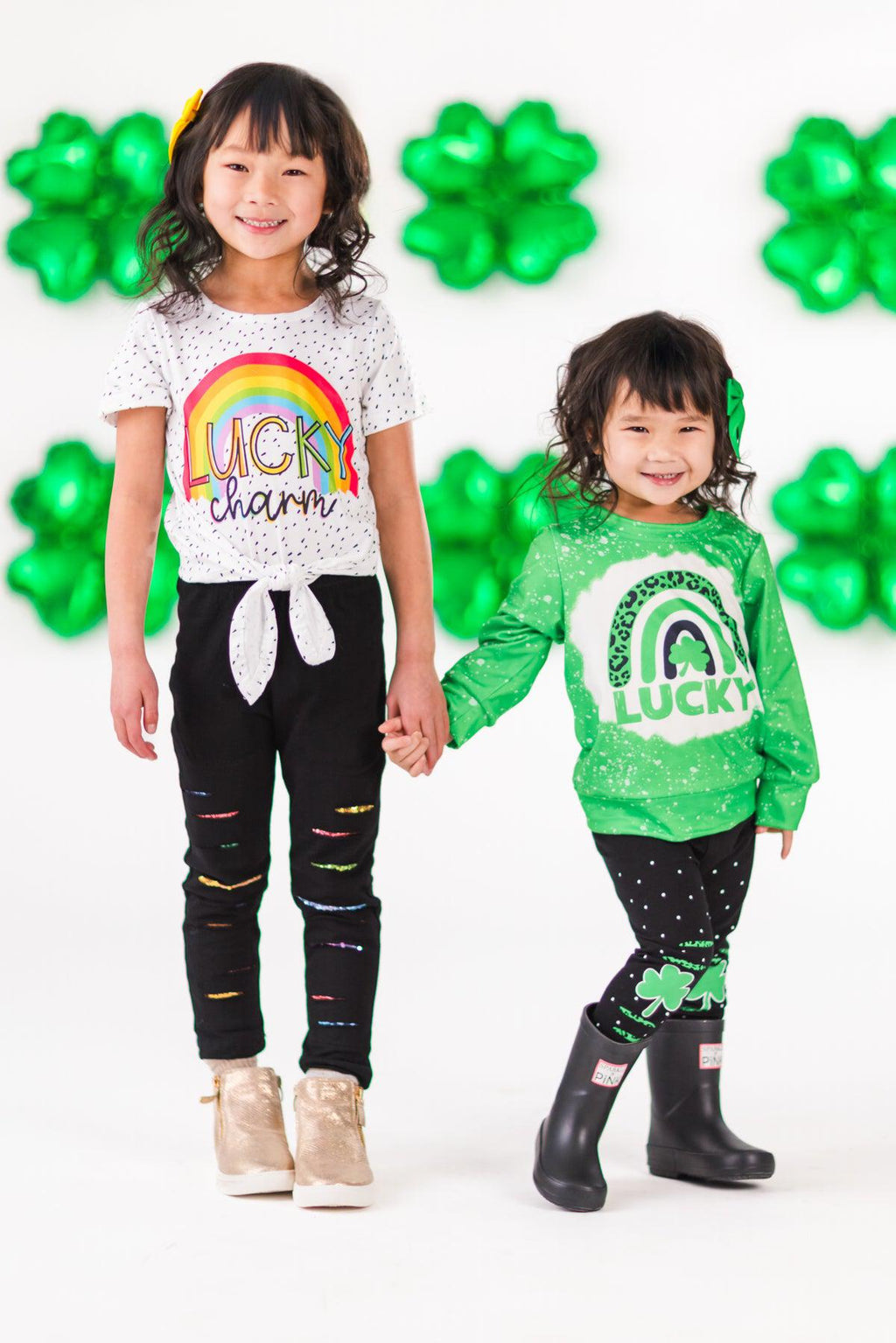 "Lucky" Green & Black Legging Set