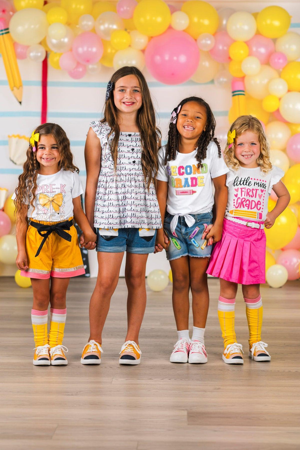 "Little Miss Pre-K - 5th Grade" Pink Skirt Set