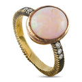 LB Exclusive 18K Yellow Gold 0.06ct Diamond and Opal Ring MF29-080426