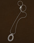 Silver Chain Necklace w/ Oval Charm