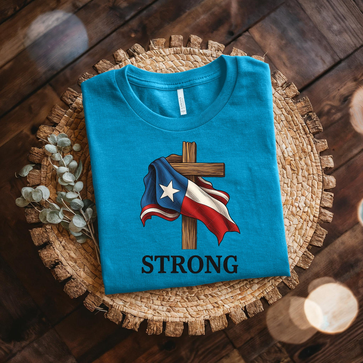 Retro Texas Strong God Bless Texas Print Sweatshirt