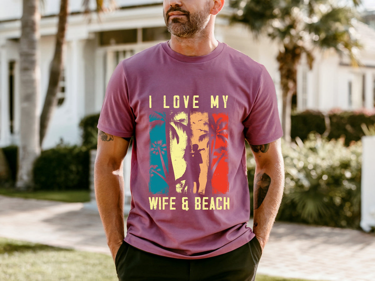 Couple On Vacation Unisex Creative Print T-shirt