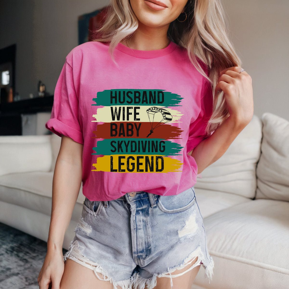 Couple On Vacation Women's Cotton Cartoon Short Sleeves