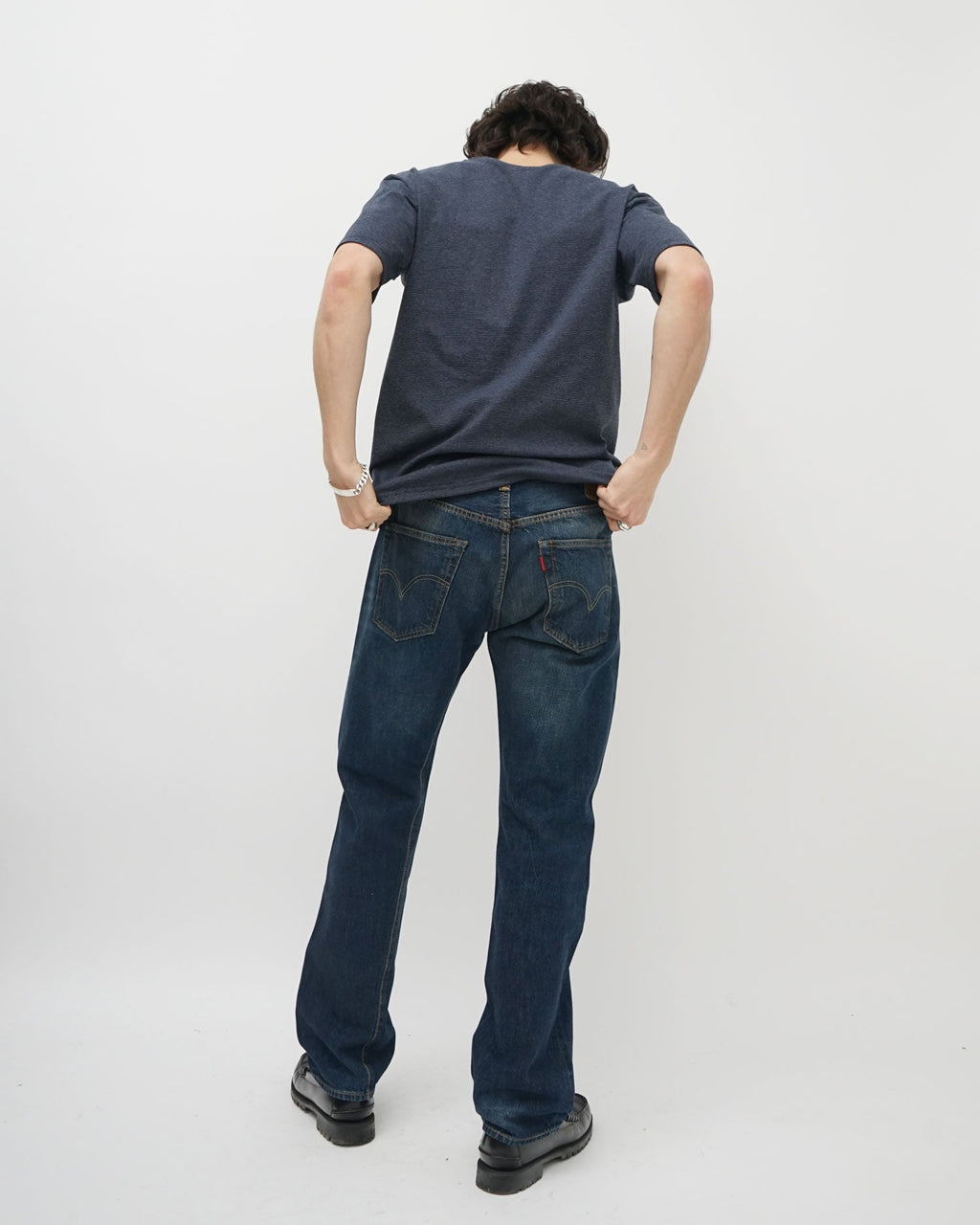 Micro Stripe T-shirt / Dark Blue