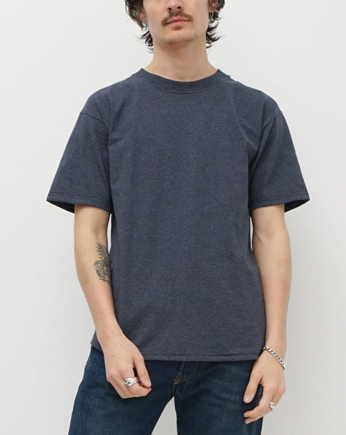 Micro Stripe T-shirt / Dark Blue