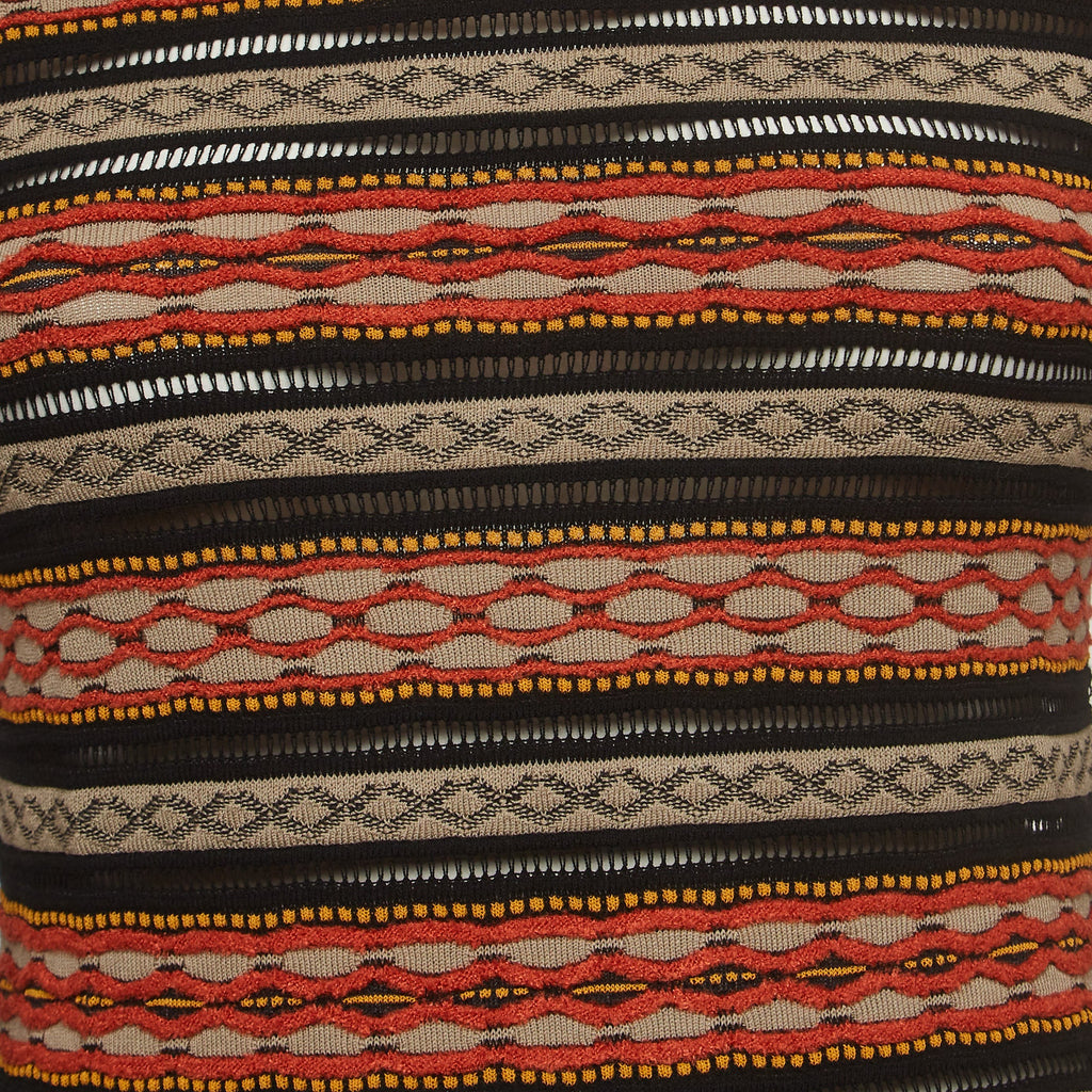 M Missoni Multicolor Stripe Patterned Knit Long Sleeve Top