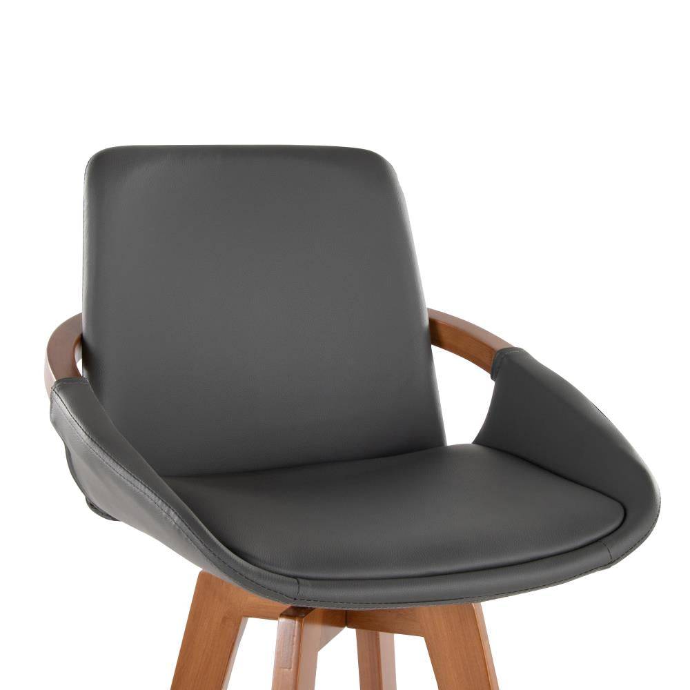 Contemporary Swivel Barstool with Padded Seat and Supportive Backrest
