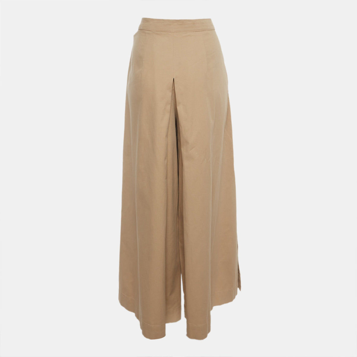 Weekend Max Mara Beige Cotton Twill Wide Leg Trousers