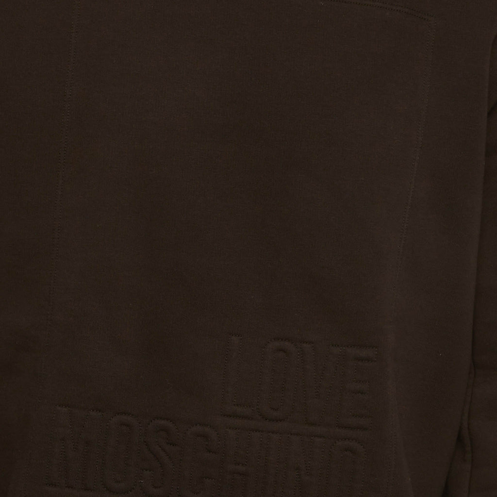 Love Moschino Black Knit Embossed Logo Full Sleeve Sweatshirt