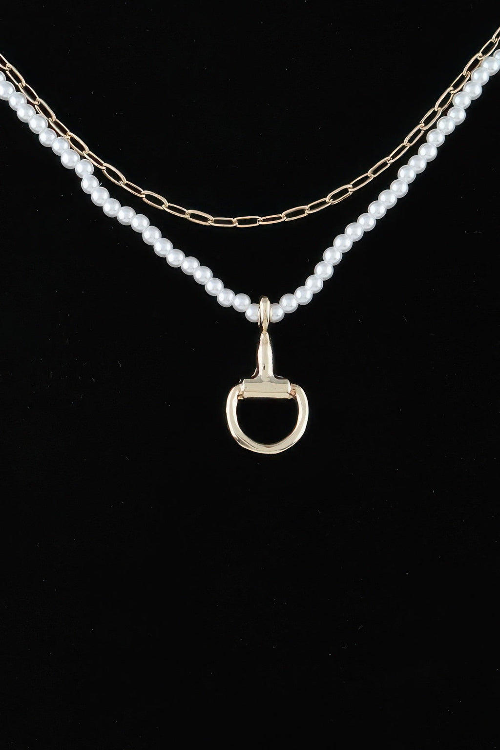 Equestrian Drop Beaded Chain Necklace