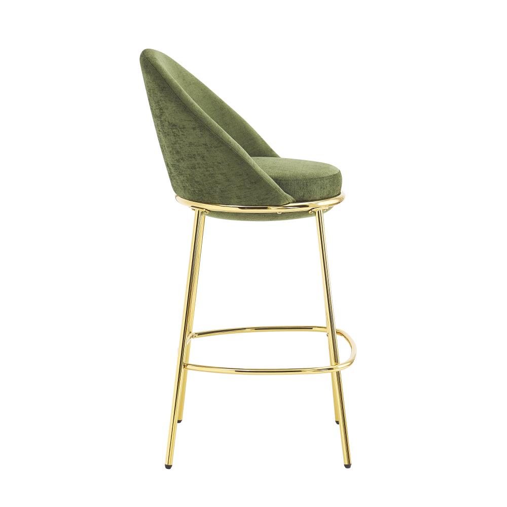 Luxury Bar Height Chairs with Plush Upholstery and Sleek Gold Metal Legs