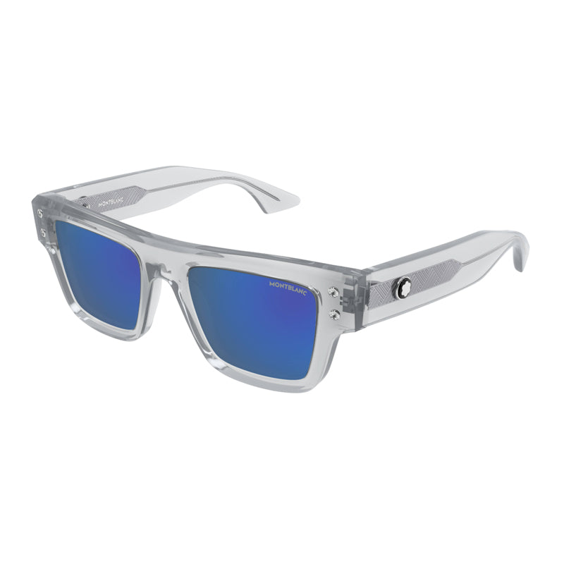 MB0253S 004 Transparent Grey/Blue Mirror