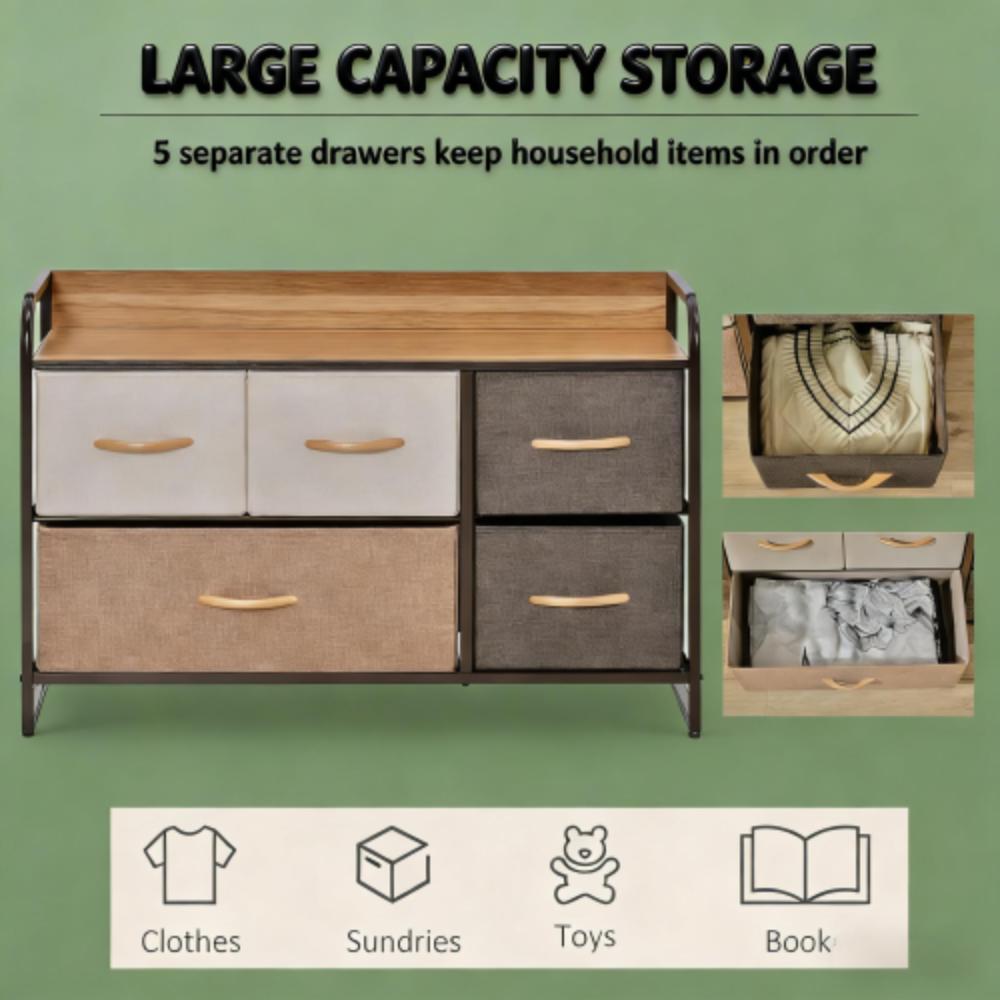 Rustic Freestanding Storage Cabinet Organizer