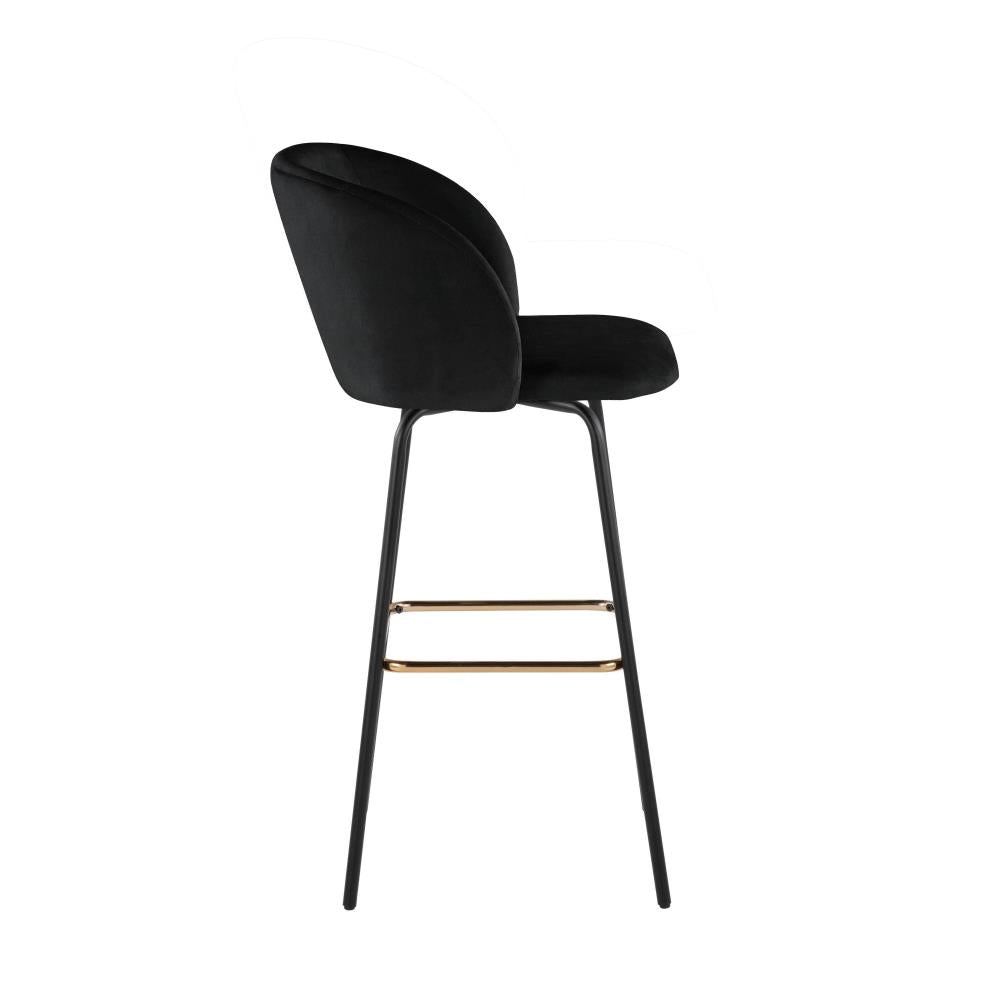 Elegant Counter Chairs with Padded Velvet Upholstery
